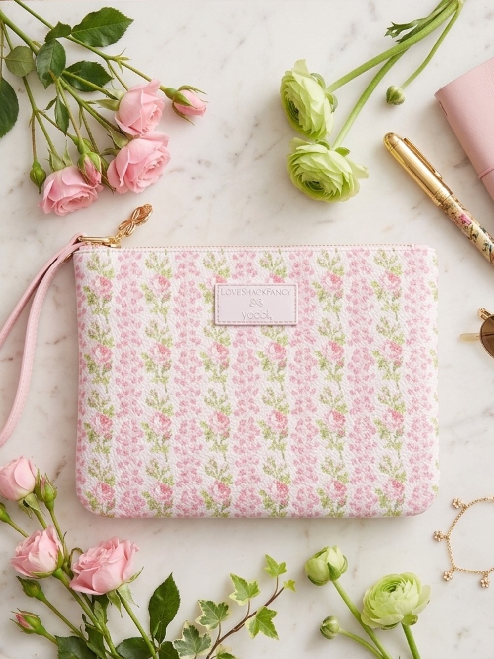 Love shack fancy accessory pouch pencil case NEW Strawberry Macaroon